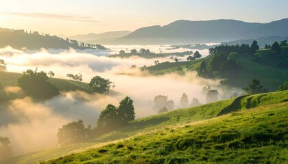 mountain valley sunrise