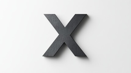 Obraz premium Black X Letter Typography - Minimalist design, black letter X on white background, symbol of choice, decision, unknown, exclusion, and crossroads