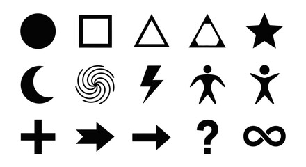 Abstract Symbols , Geometric Shapes, and Pictograms Exploring Visual Communication and Design Elements