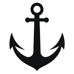 Classic nautical anchor silhouette for maritime themes