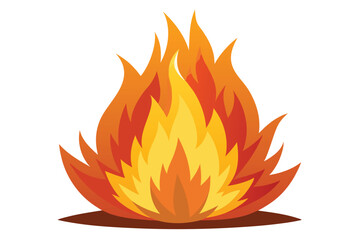 Yellow and orange flames rise from a brown base in a hot burning scene