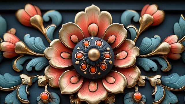 Close-up shot of a decorative object on a wall, perfect for use in interior design or home decor contexts