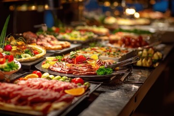 Colorful Indoor Buffet Spread