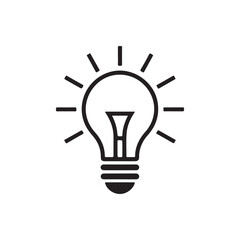 Vector light bulb symbol on clean background