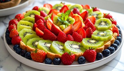 Vibrant and Colorful Fruit Tart: A Delicious and Appetizing Culinary Creation