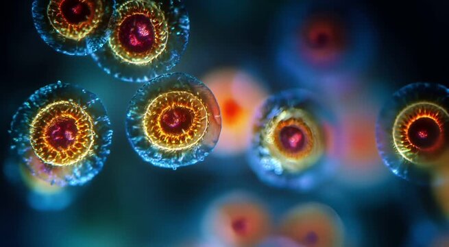 Abstract Science Background with Cells in Motion