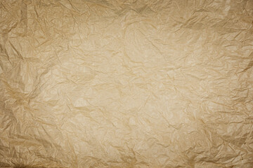Brown crumpled paper with space for copy, text and advertising, design paper. Kraft Crumpled Paper Packaging Flowers Wrapper Item Wrapping Paper