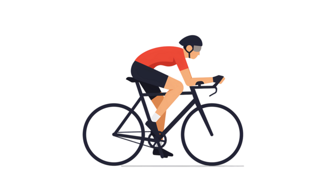 Male Cyclist Riding a Racing Bike Illustration