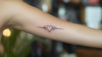 Simple love tattoo on arm high resolution picture