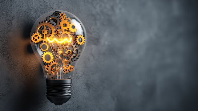 idea exchange concept ideas agreement investing in business innovation and financial commerce backing of creativity open lightbulb icon with gear mechanisms funding potential innovative growth  no lo