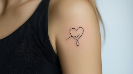 Stylish tiny heart tattoo high resolution picture