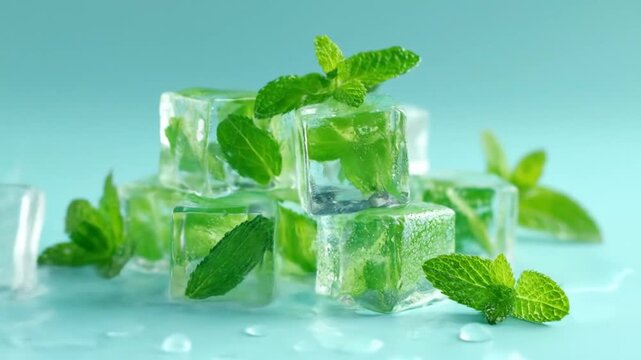 Mint ice cubes