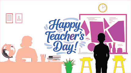 Happy Teachers Day Celebrating Educators Stock Illustration