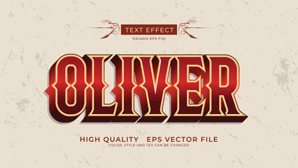 Oliver editable text effect, western vintage text style