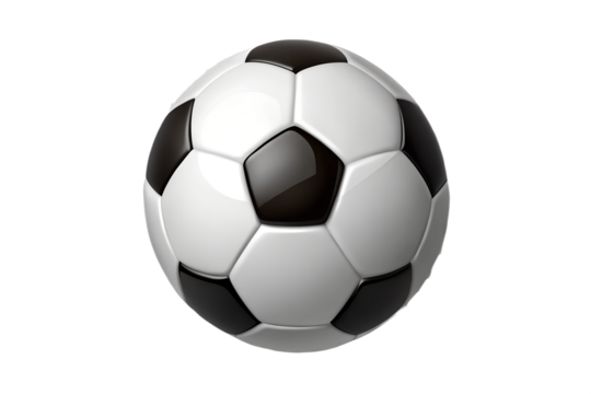 Classic Black and White Soccer Ball on Black Background