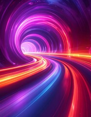Colorful swirling tunnel