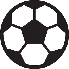 Fototapeta premium Soccer ball icon in black and white flat vector illustration