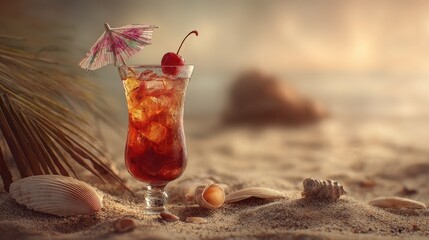 Tropical Beach Cocktail - A Refreshing Escape to Paradise.