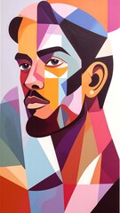 Geometric portrait of a man