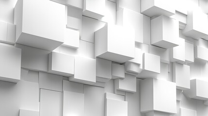 Abstract White Cubes Geometric Pattern Background