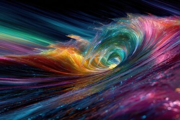 Vibrant Abstract Vortex - A Colorful Journey Through Space and Time.