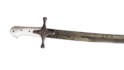 Obraz premium old sword on white background