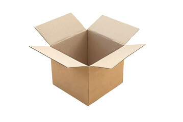 Empty open cardboard box
