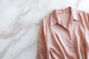 Peachy blouse on marble