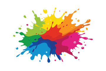 Vibrant Multicolor Paint Splash Abstract Vector Background