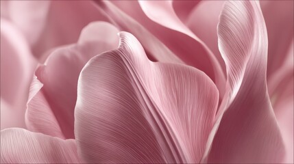 Close-up of delicate, soft pink tulip petals