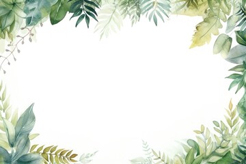 Naklejka premium Tropical green and gold leaves border outdoors pattern nature.