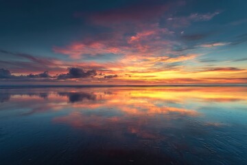 Fototapeta premium Serene sunset reflecting on calm water