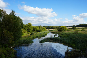 River Landscape at Clumber Park, Nottinghamshire, England: A Serene Countryside Scene