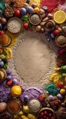 Vibrant Food Art - A Colorful Culinary Composition.