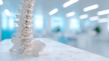 3D model of a human spinal column and pelvis, showcasing medical education and bioengineering. Modern healthcare technology.