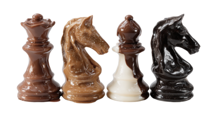 Chess pieces made of melting chocolate