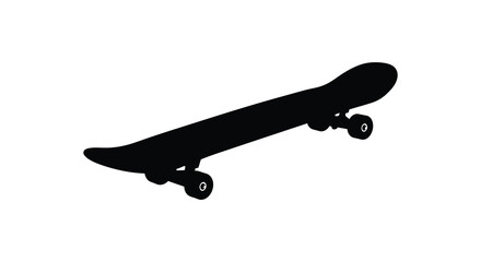 A floating skateboard against a white background simple design silhouette © AL-AMIN