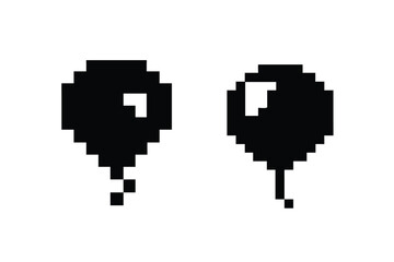 pixel ballon silhouette vector,pixel ballon icon