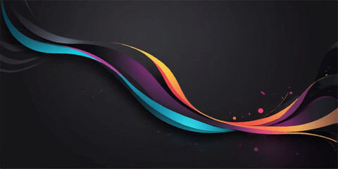 Abstract rainbow waves with colorful curves and lines create a vibrant business technology backdrop