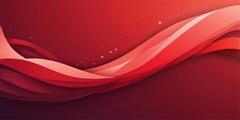 Abstract digital art with flowing red silk and satin waves for a modern business backdrop