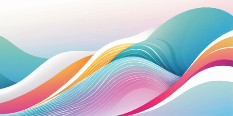 Abstract blue and orange colorful wavy line art vector illustration business template decoration