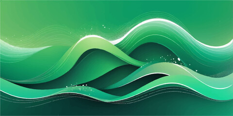 Abstract flowing blue and green waves on a backdrop for a vector business design
