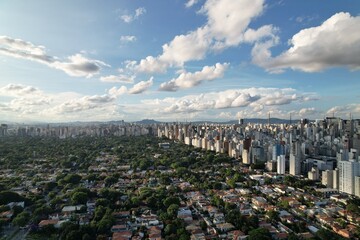 Urban landscape of Sao Paulo showcases city and nature coexistence