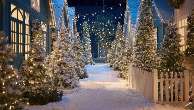 A winter wonderland street scene