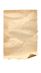 A torn rectangular piece of aged, light brown parchment paper with irregular edges.