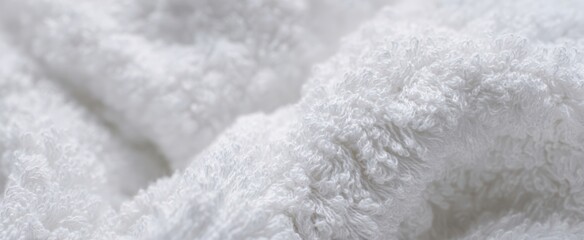 The White Towel Closeup Showing Soft Fluffy Texture and Cozy Comfort