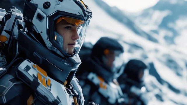 Close-up of an astronaut's faceplate with visor down, suitable for sci-fi or technology-themed projects