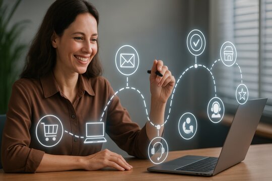 Digital marketing strategy development home office business meeting professional environment close-up view engagement analysis