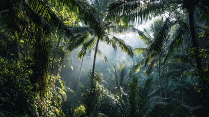 Tropical jungle forest scene