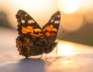 Butterfly at sunset
